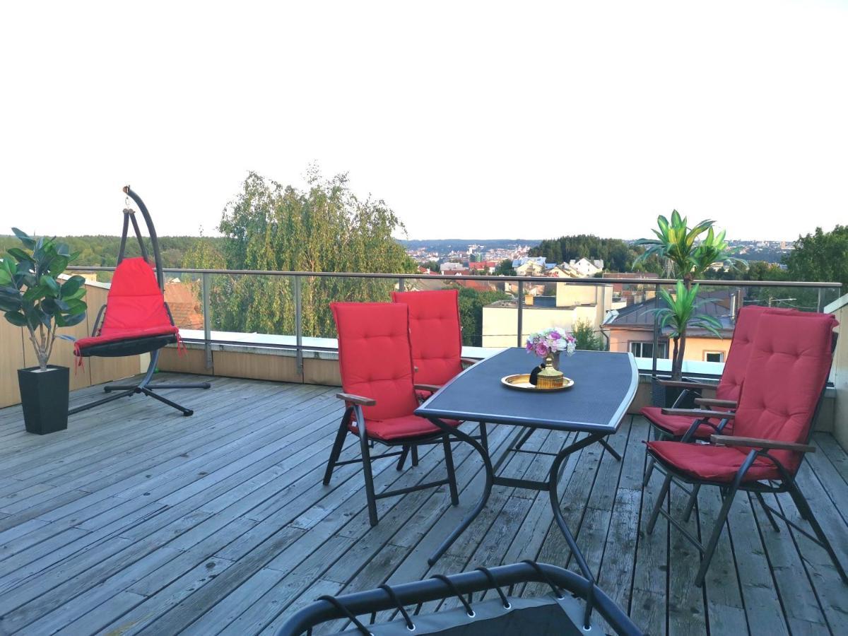 Luxury Penthouse With Large Terrace & Panoramic Old Town View Apartment Вилнюс Екстериор снимка